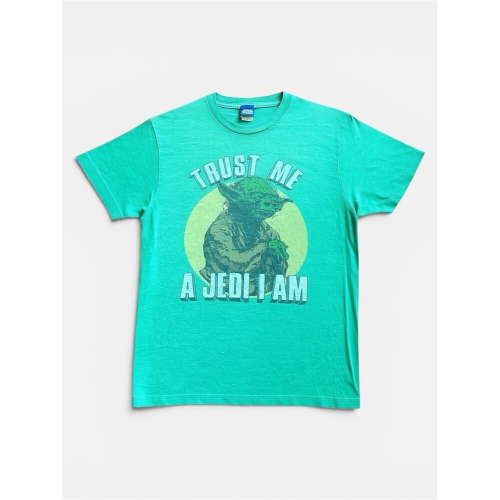 Vintage Star Wars Yoda Trust Me A Jedi I Am Graphic Tee Green Medium 90s